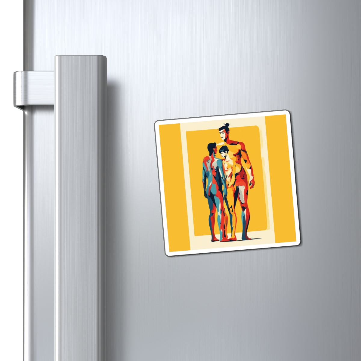Figurative Art Magnet — Colorful Modern Family Illustration Refrigerator Magnet
