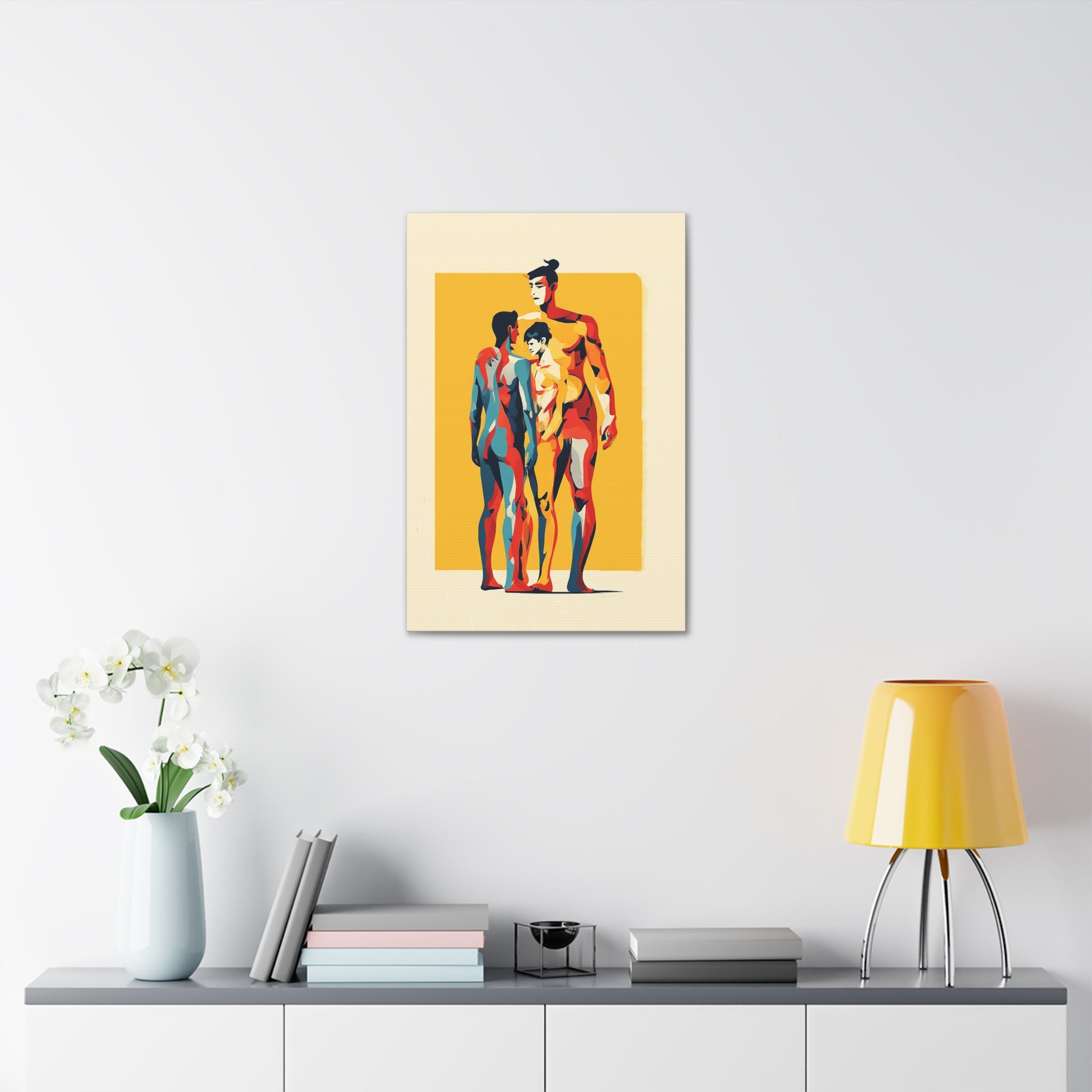 Abstract Trio Figure Canvas Stretched Art Print