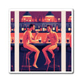 Naked Bar Buddies Magnet — Colorful Retro Gay Pride Refrigerator Magnet