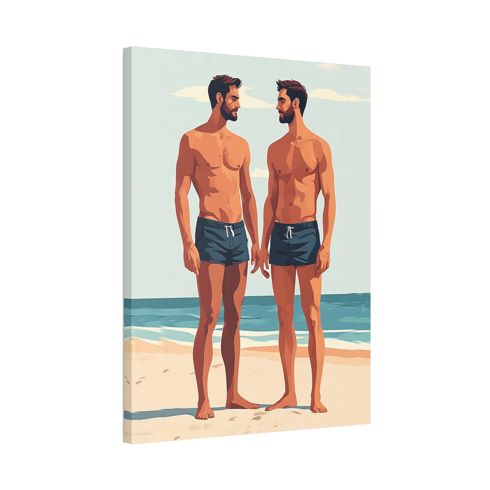 Beachside Couple Art Canvas — Stretched 1.5"