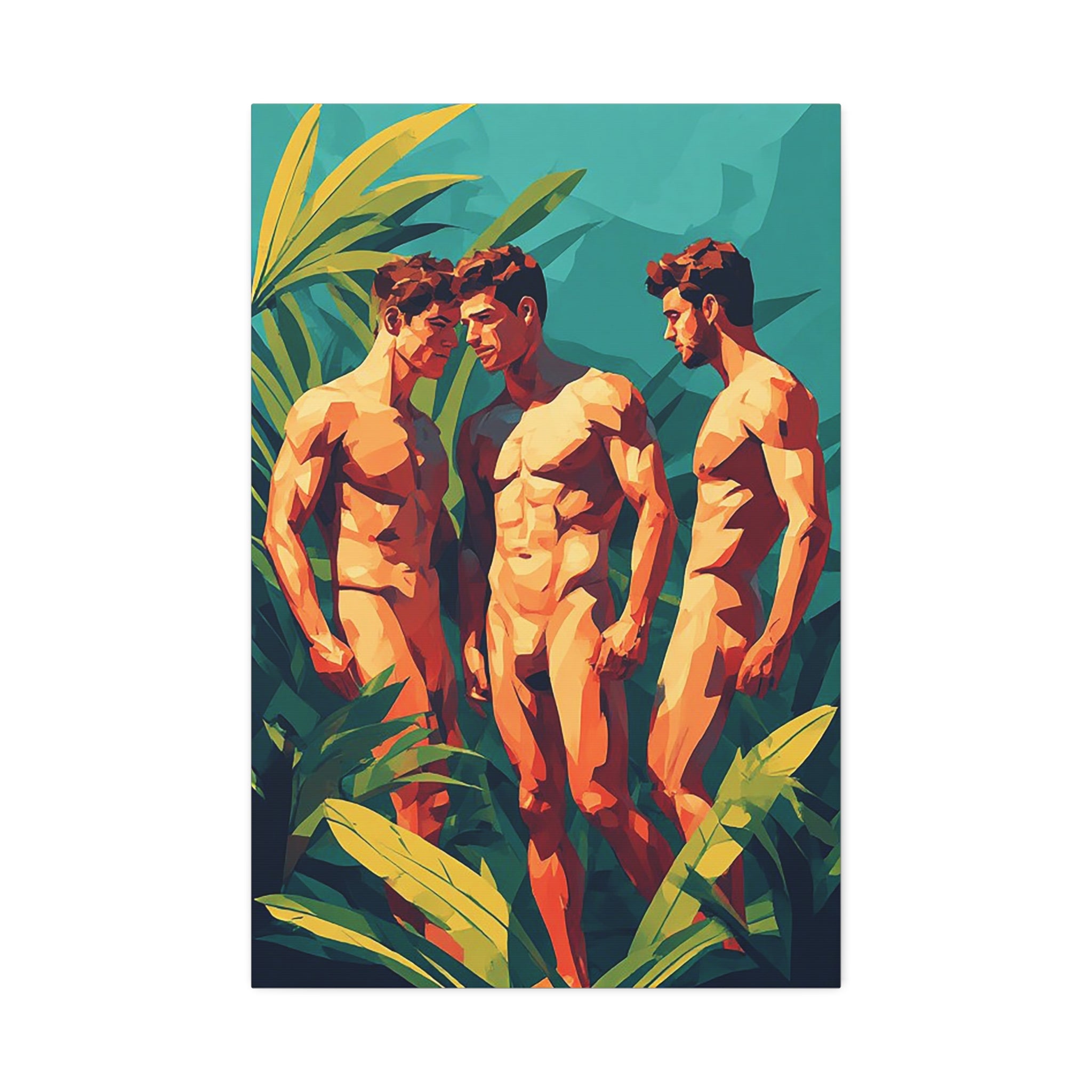 Tropical Trio Nude Art Canvas