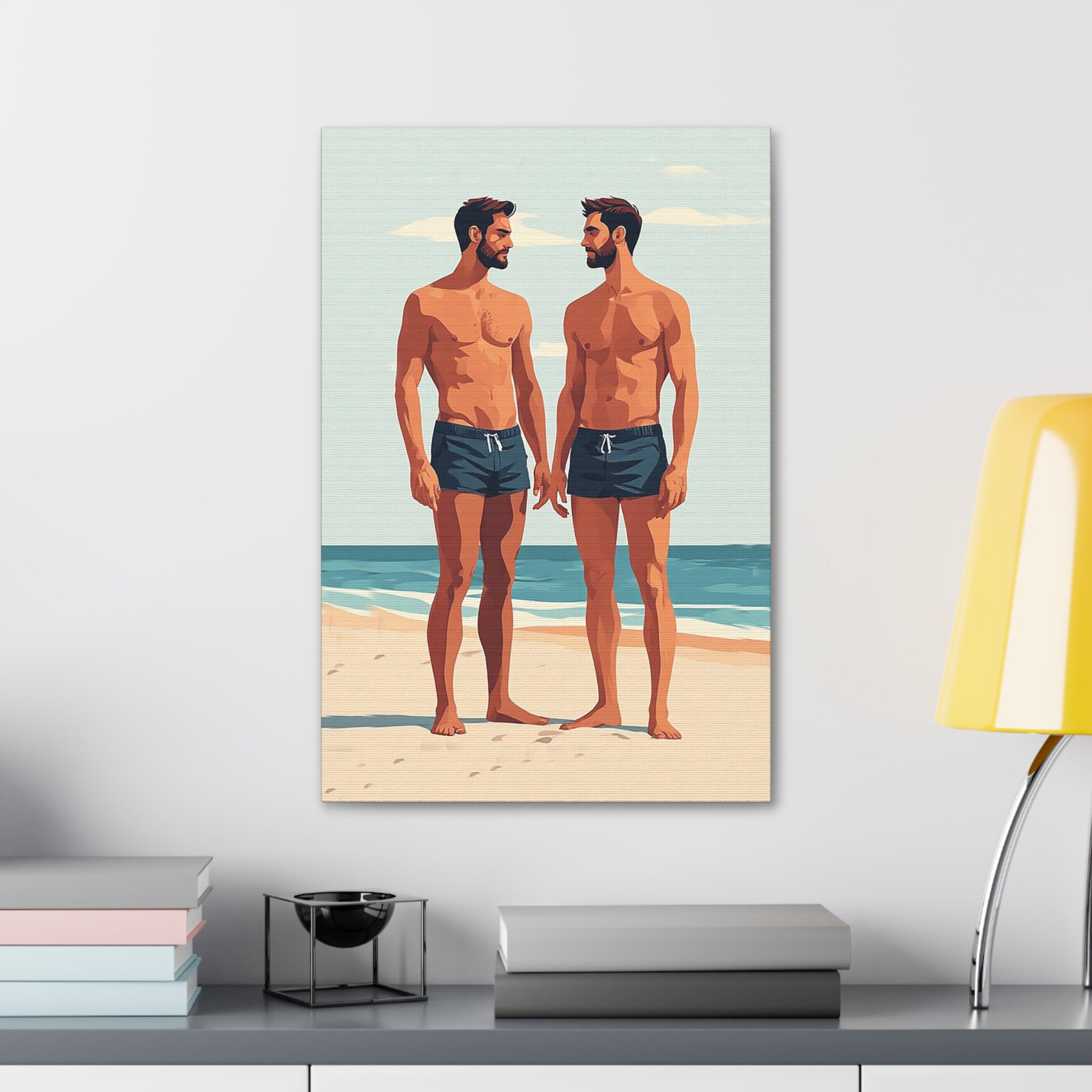 Beachside Couple Art Canvas — Stretched 1.5"