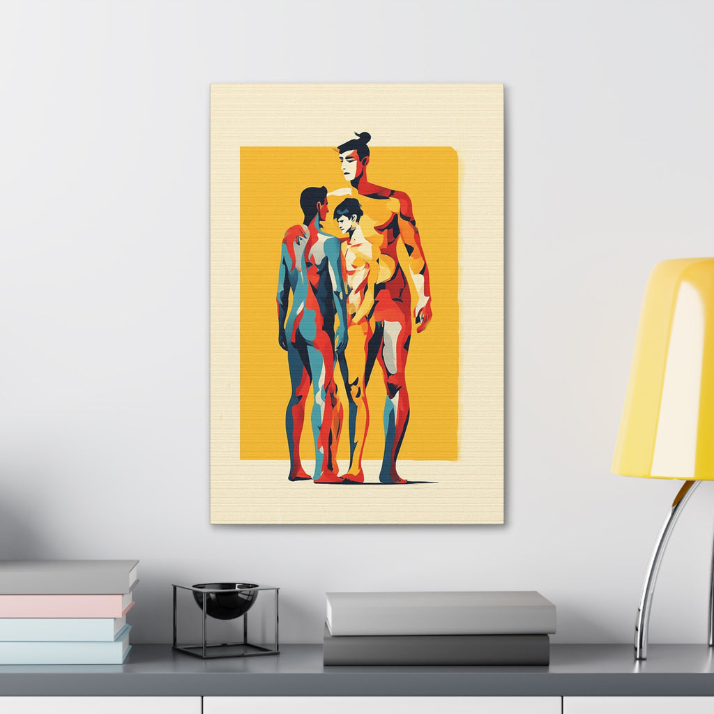 Abstract Trio Figure Canvas Stretched Art Print