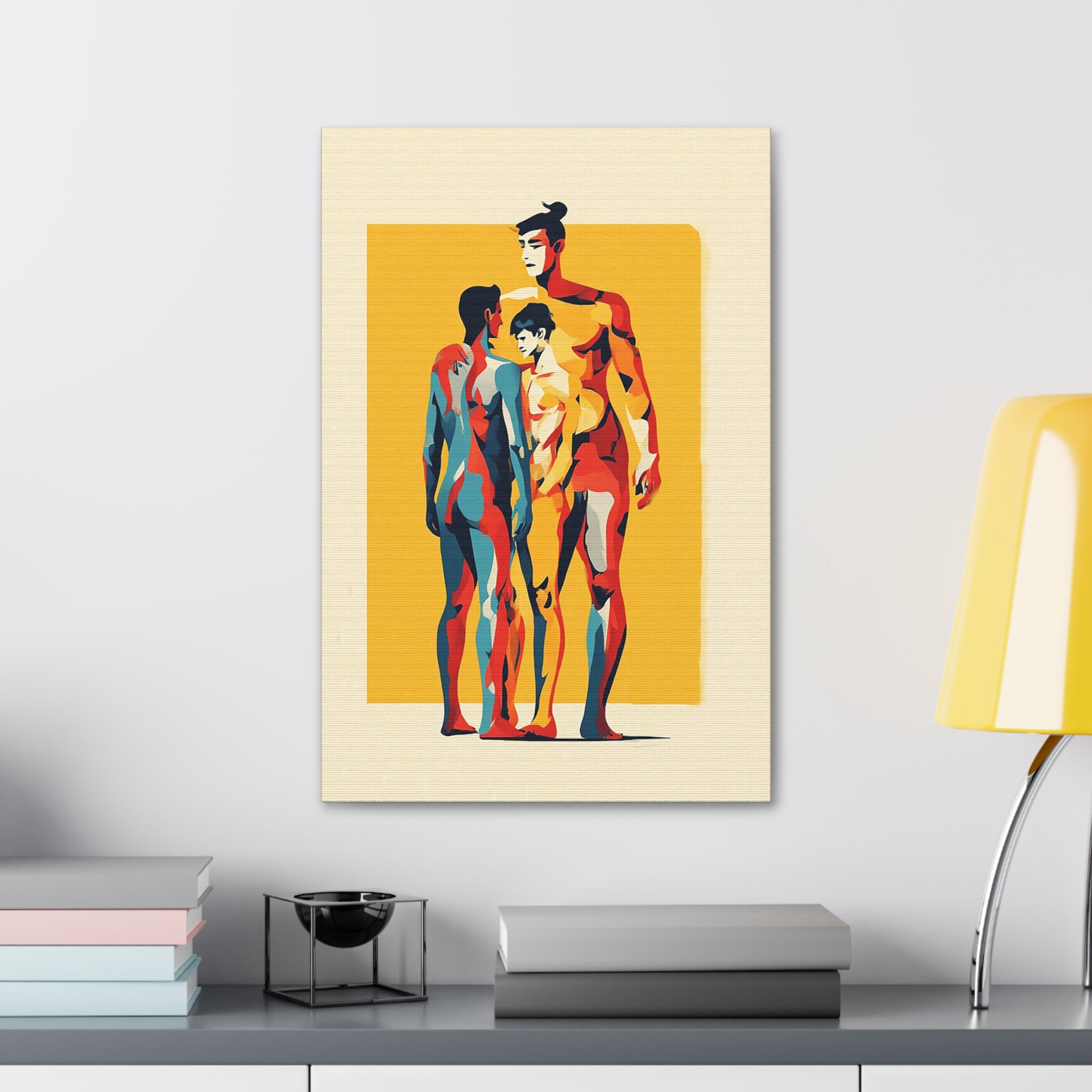 Abstract Trio Figure Canvas Stretched Art Print