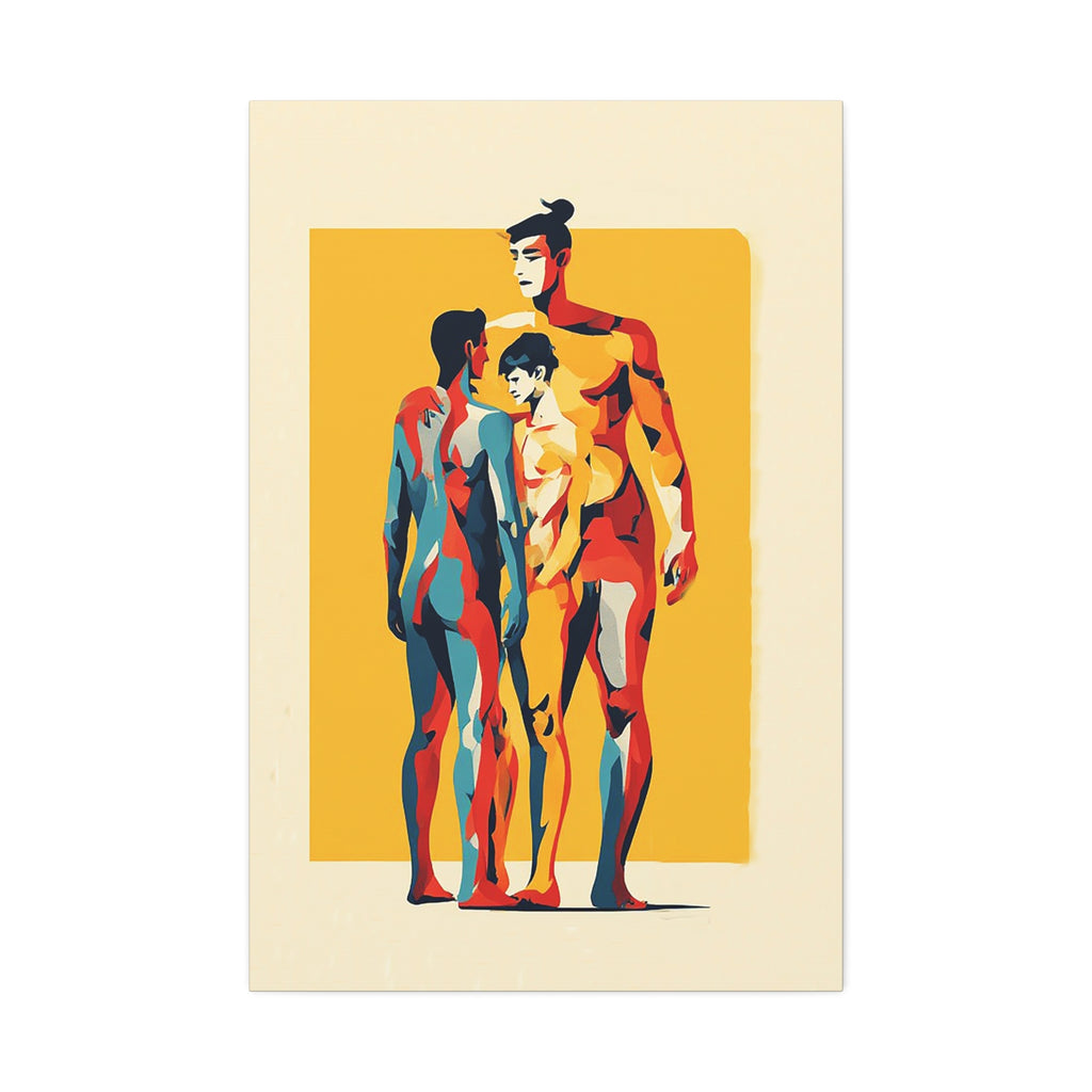Abstract Trio Figure Canvas Stretched Art Print