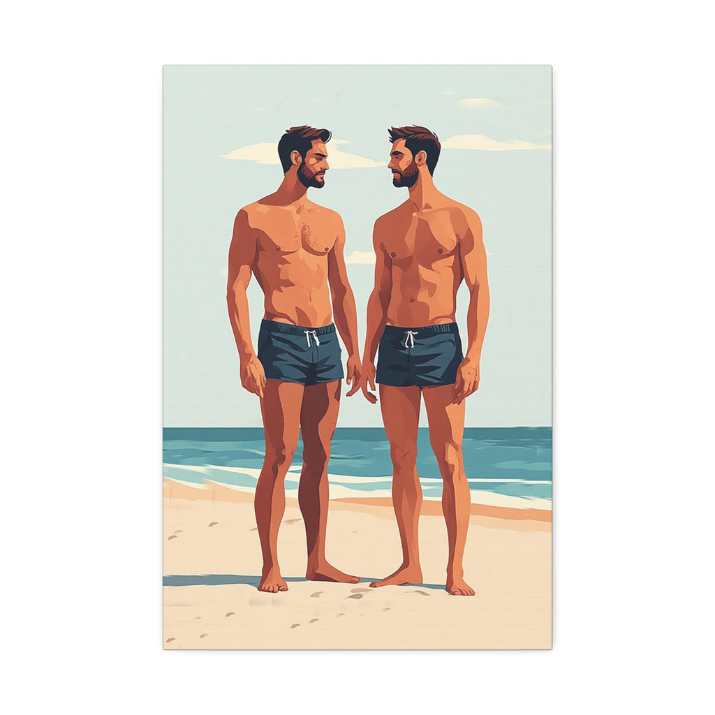 Beachside Couple Art Canvas — Stretched 1.5"