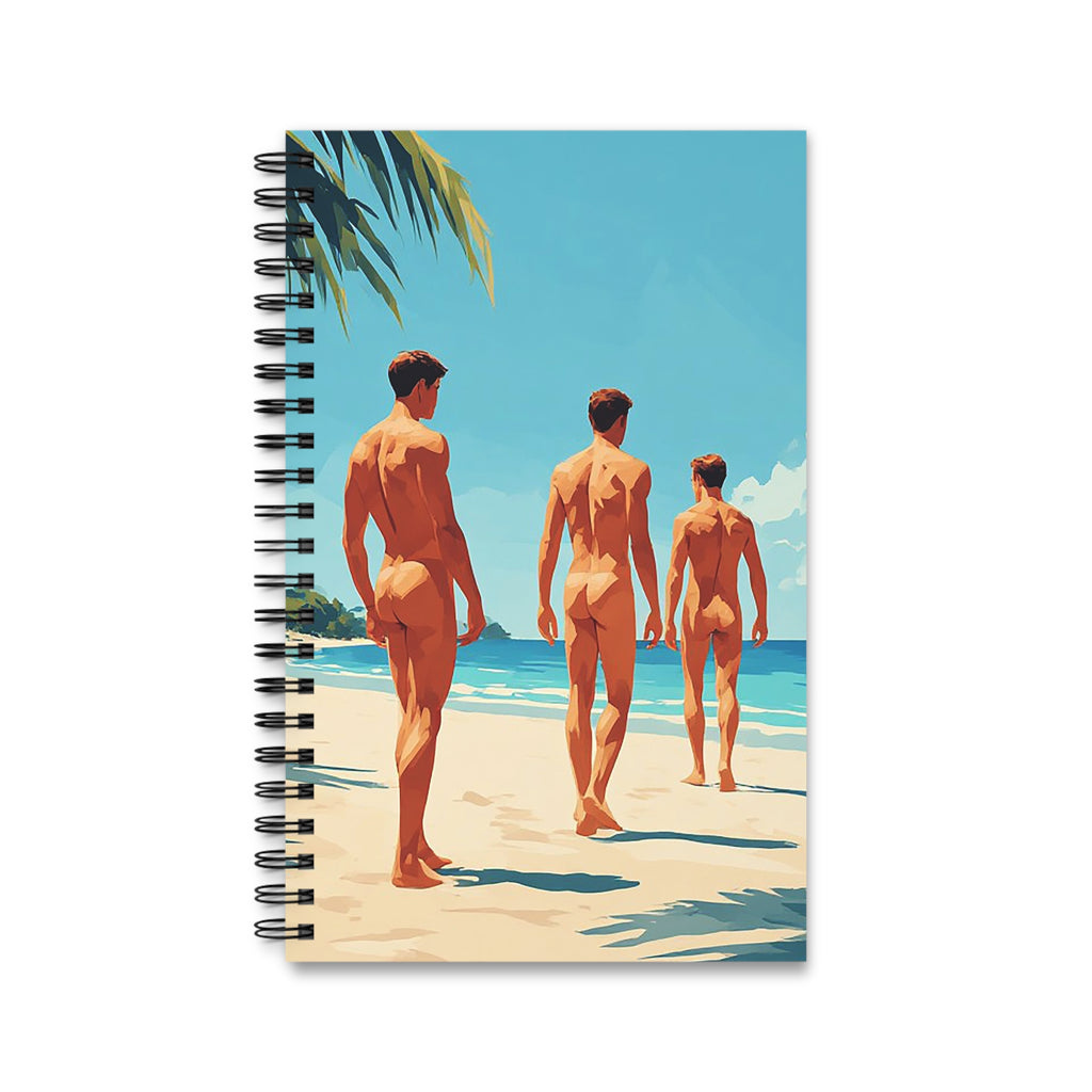 Spiral Journal — Retro Beach Walk Illustration