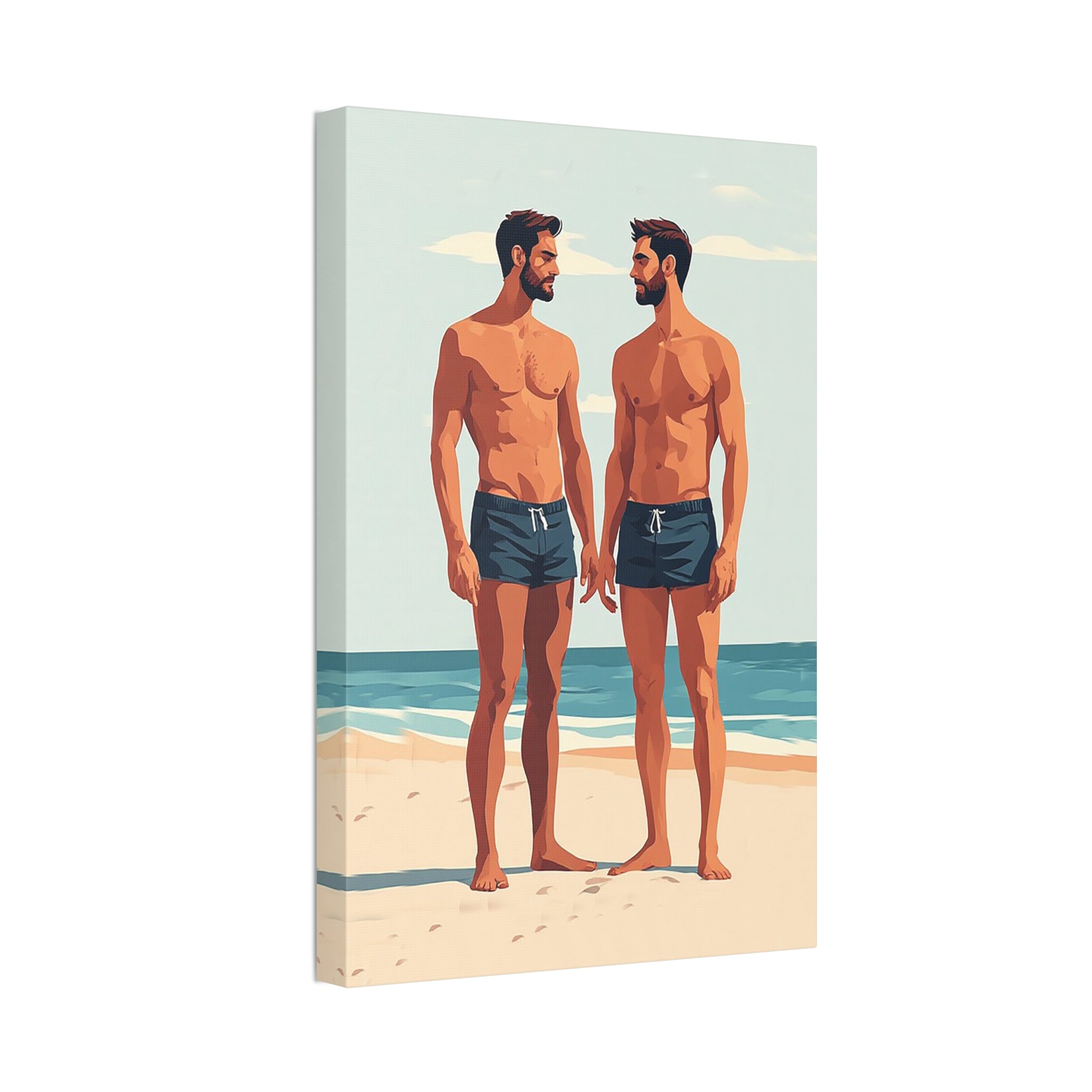 Beachside Couple Art Canvas — Stretched 1.5"