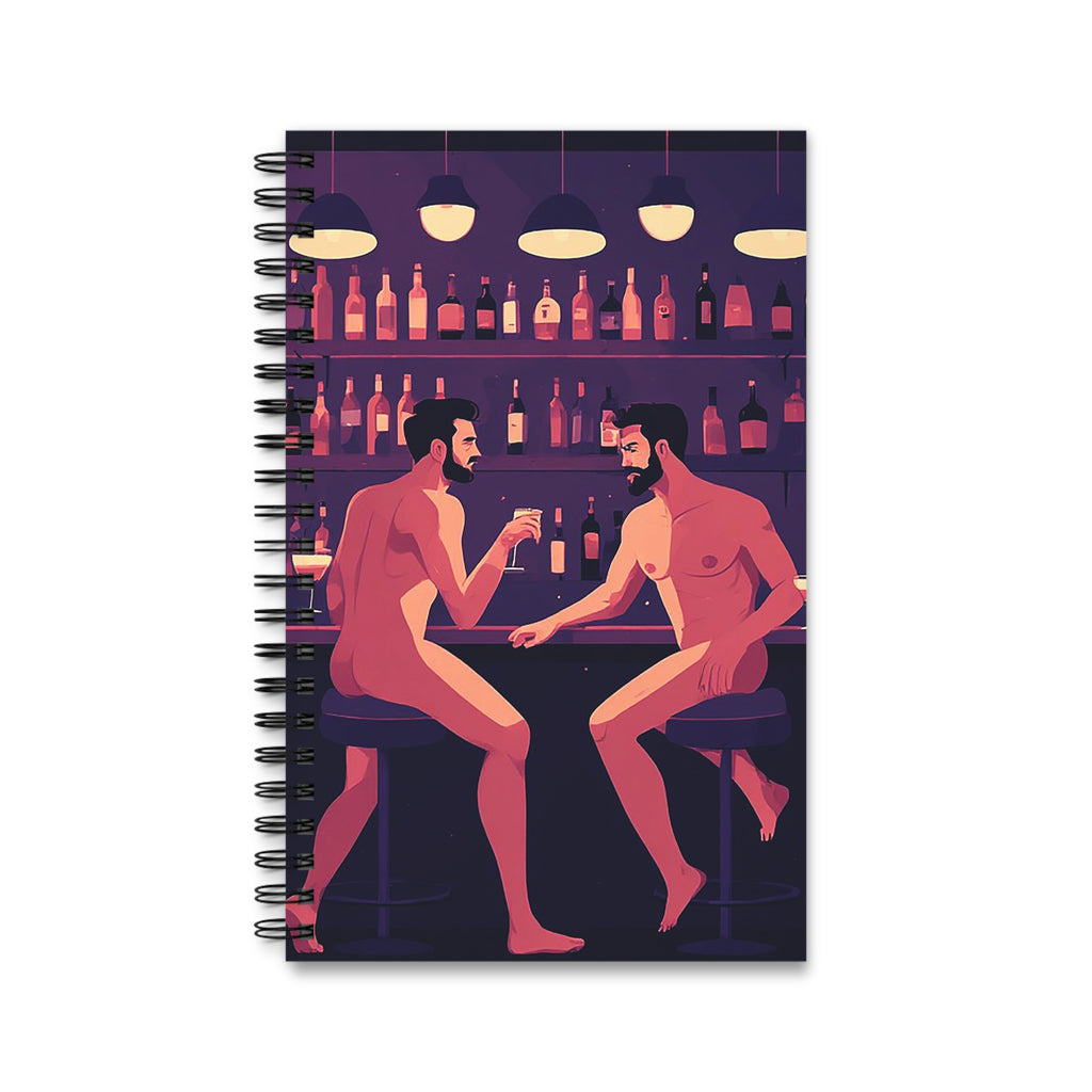 Spiral Journal — Intimate Nights Gay Bar Illustration Notebook