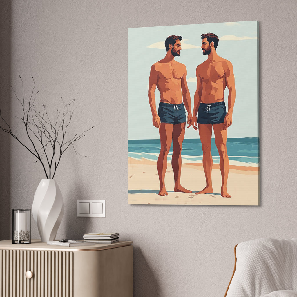 Beachside Couple Art Canvas — Stretched 1.5"