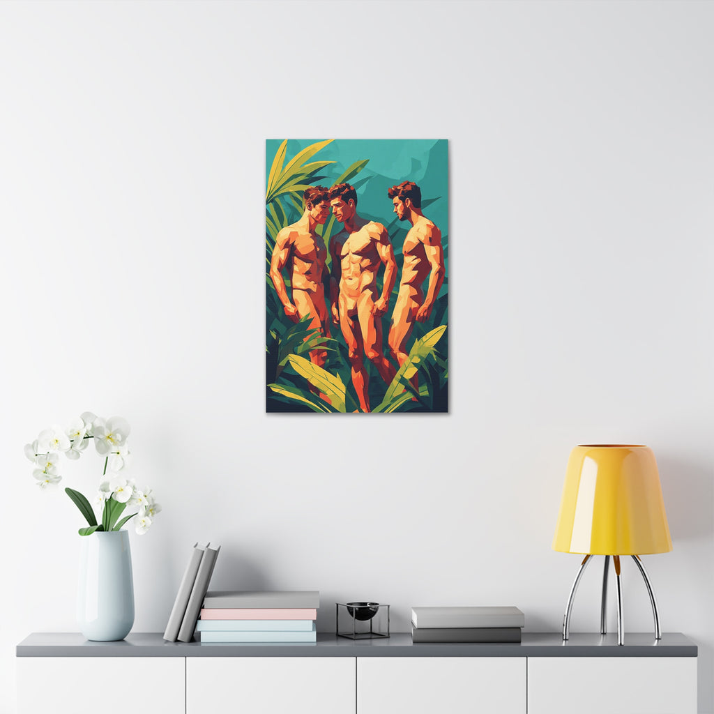 Tropical Trio Nude Art Canvas