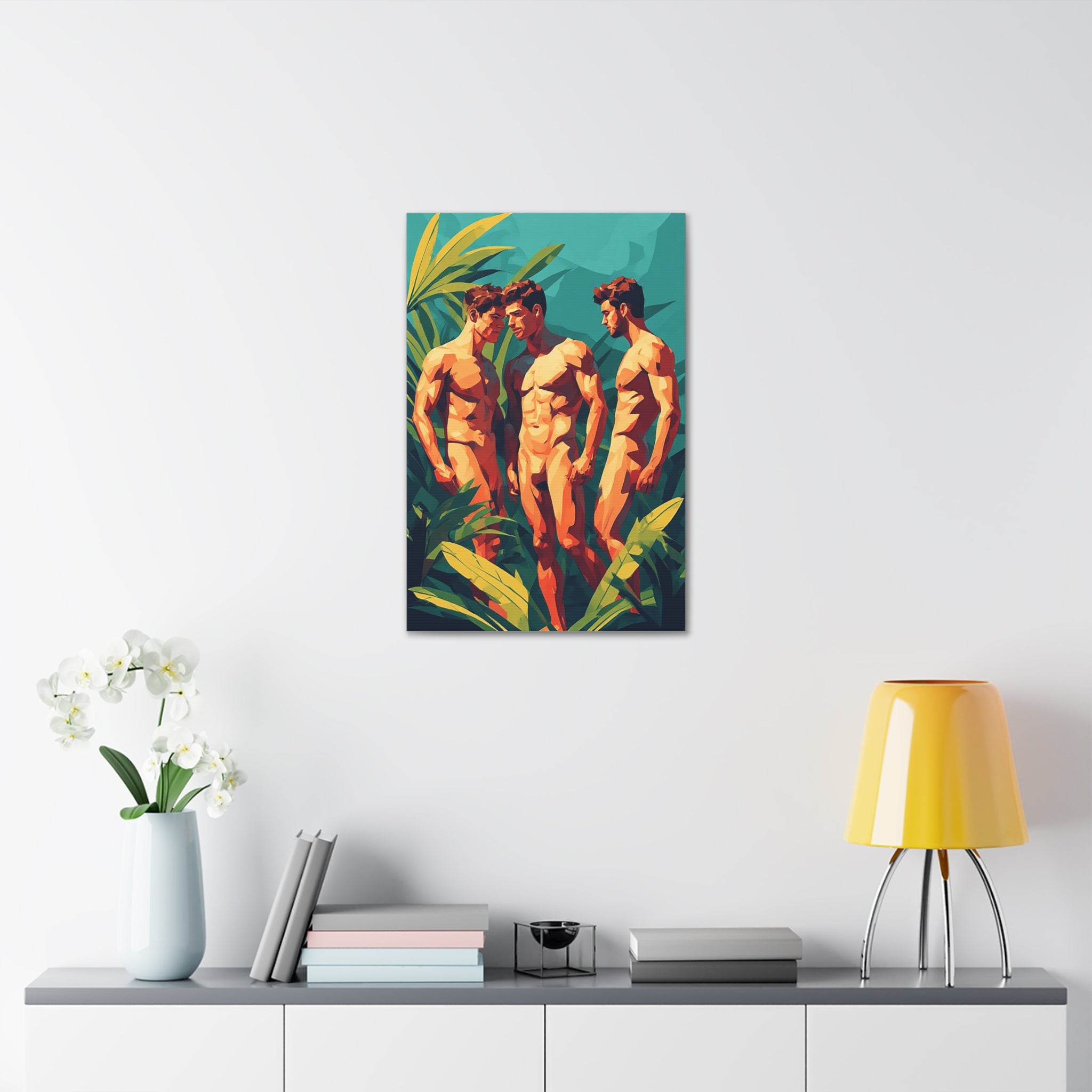 Tropical Trio Nude Art Canvas