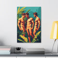 Tropical Trio Nude Art Canvas