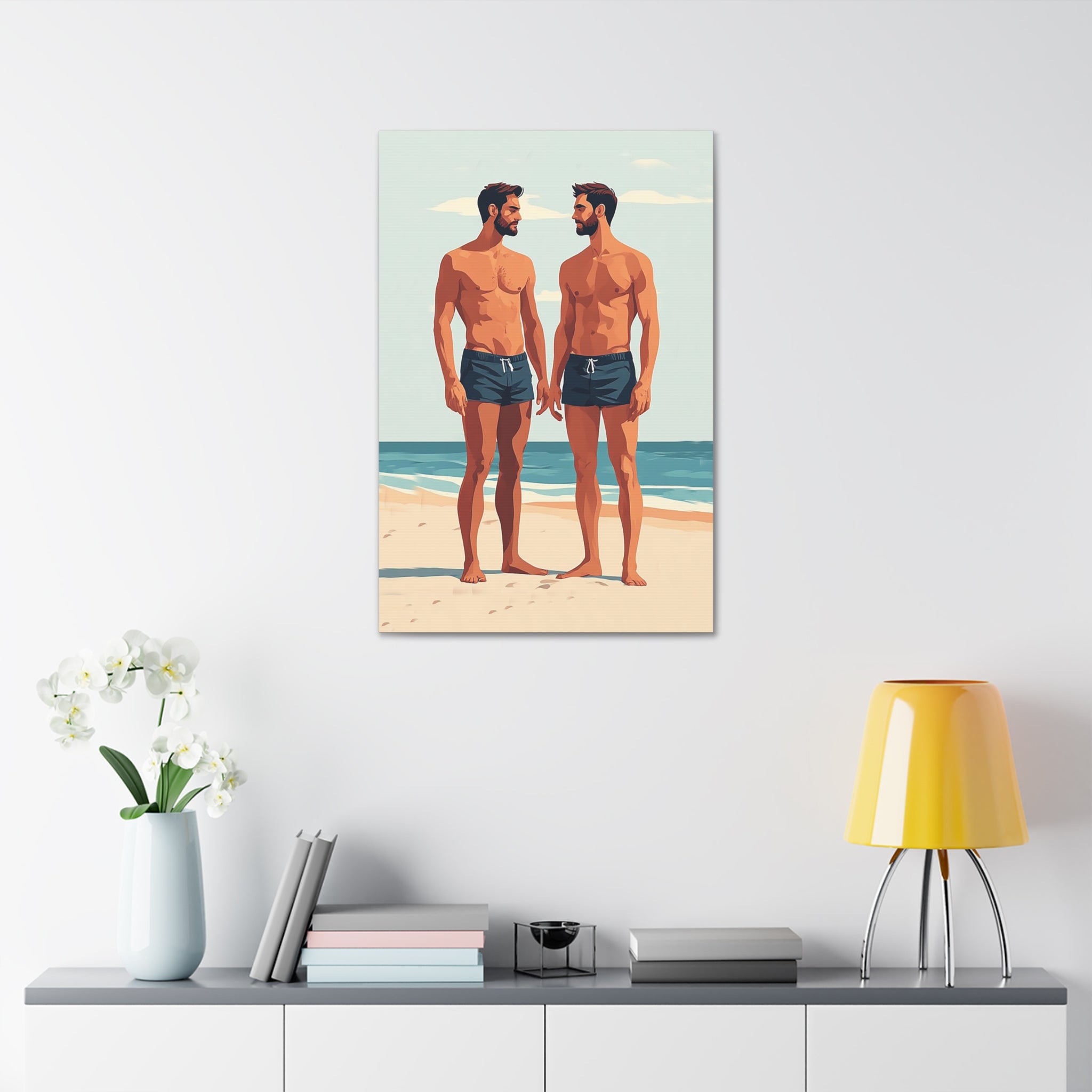Beachside Couple Art Canvas — Stretched 1.5"