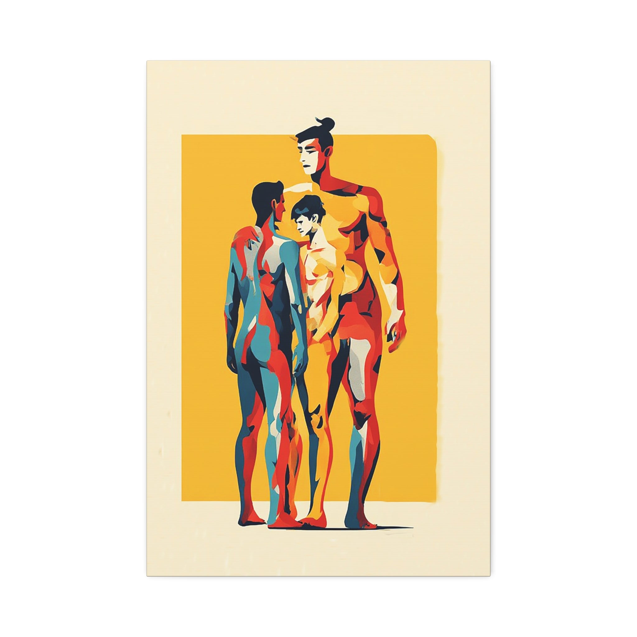 Abstract Trio Figure Canvas Stretched Art Print