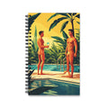 Tropical Poolside Spiral Journal — Vintage Male Figure Illustration