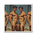 Ronny and Jeff - Twin Vintage Male Nude Art Magnet