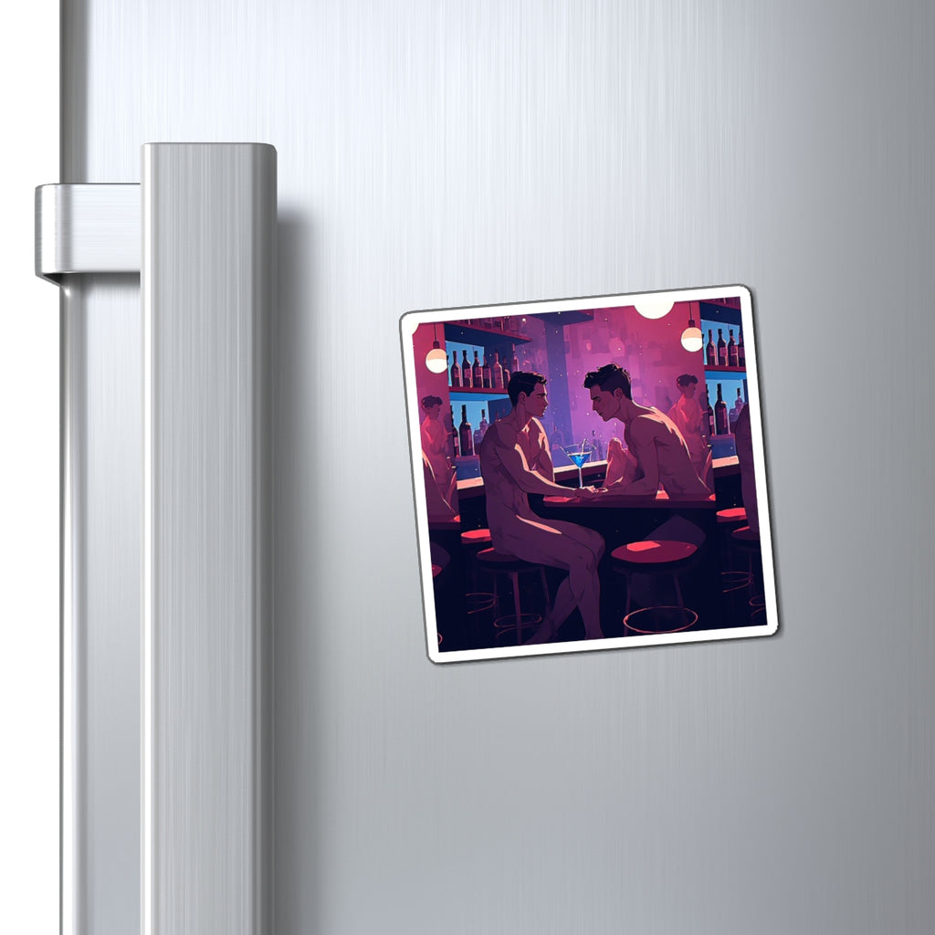 Gay Bar Night Magnet — Romantic Neon Cocktail Fridge Magnet