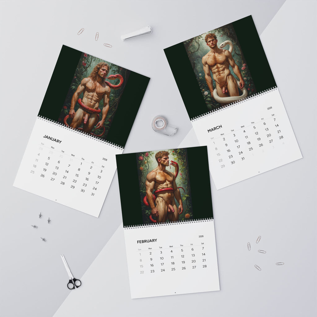 Wall Calendar 2026 — Mythic Male Figure Art Calendar