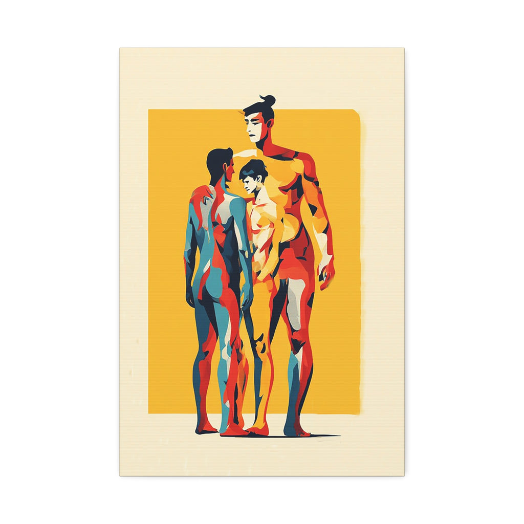 Abstract Trio Figure Canvas Stretched Art Print
