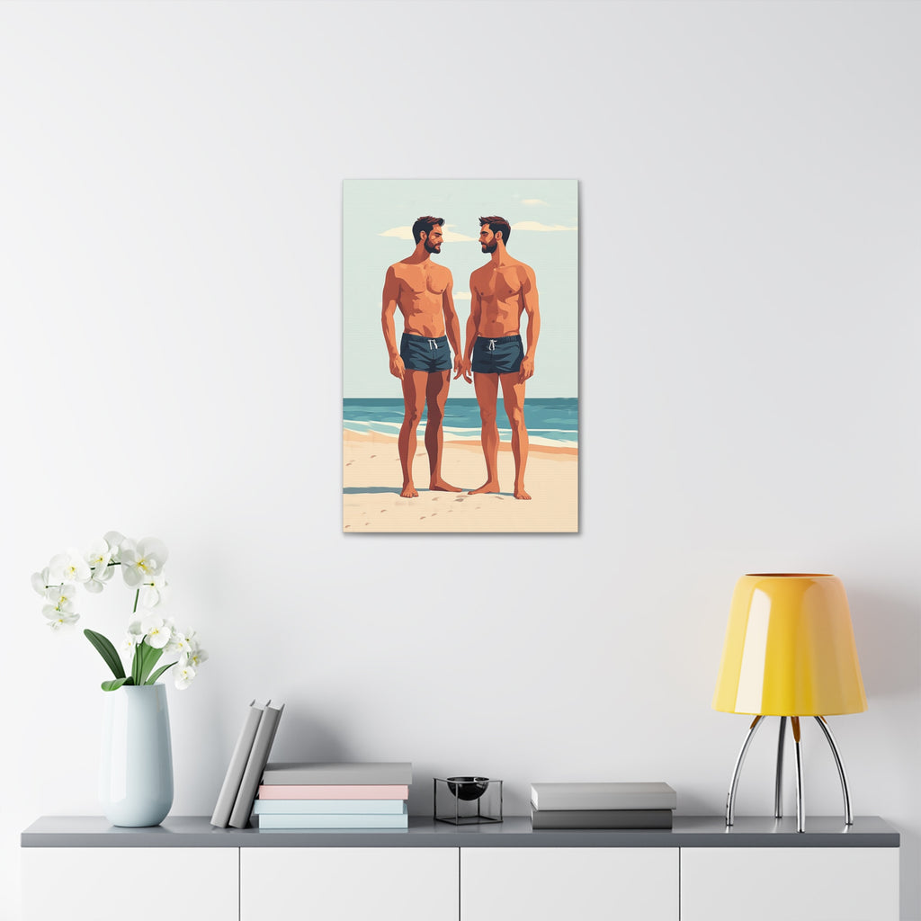 Beachside Couple Art Canvas — Stretched 1.5"