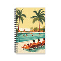 Tropical Poolside Spiral Journal — Retro Palm Beach Notebook for Travel, Summer Notes & Vacation Planning