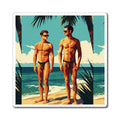 Beach Bros Magnetic Sticker — Retro Sunlit Lifeguard Magnet