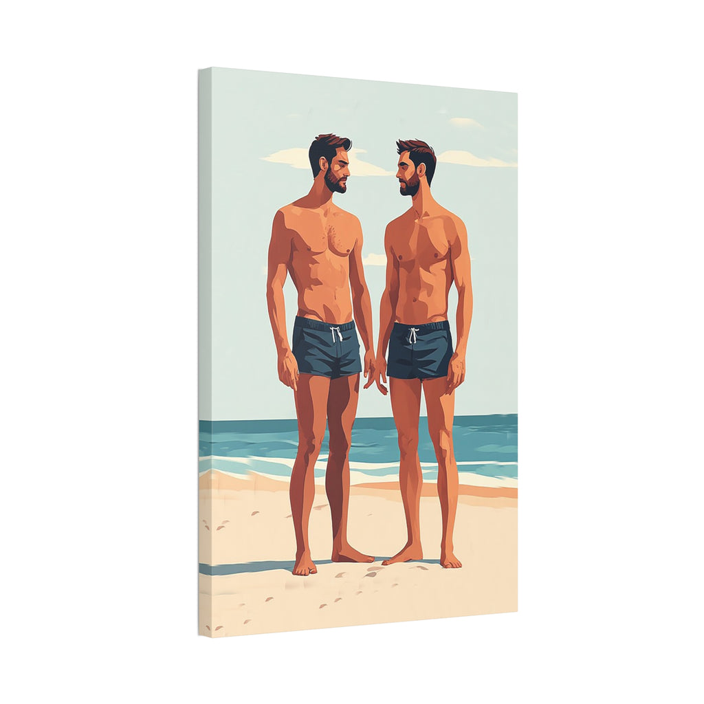 Beachside Couple Art Canvas — Stretched 1.5"