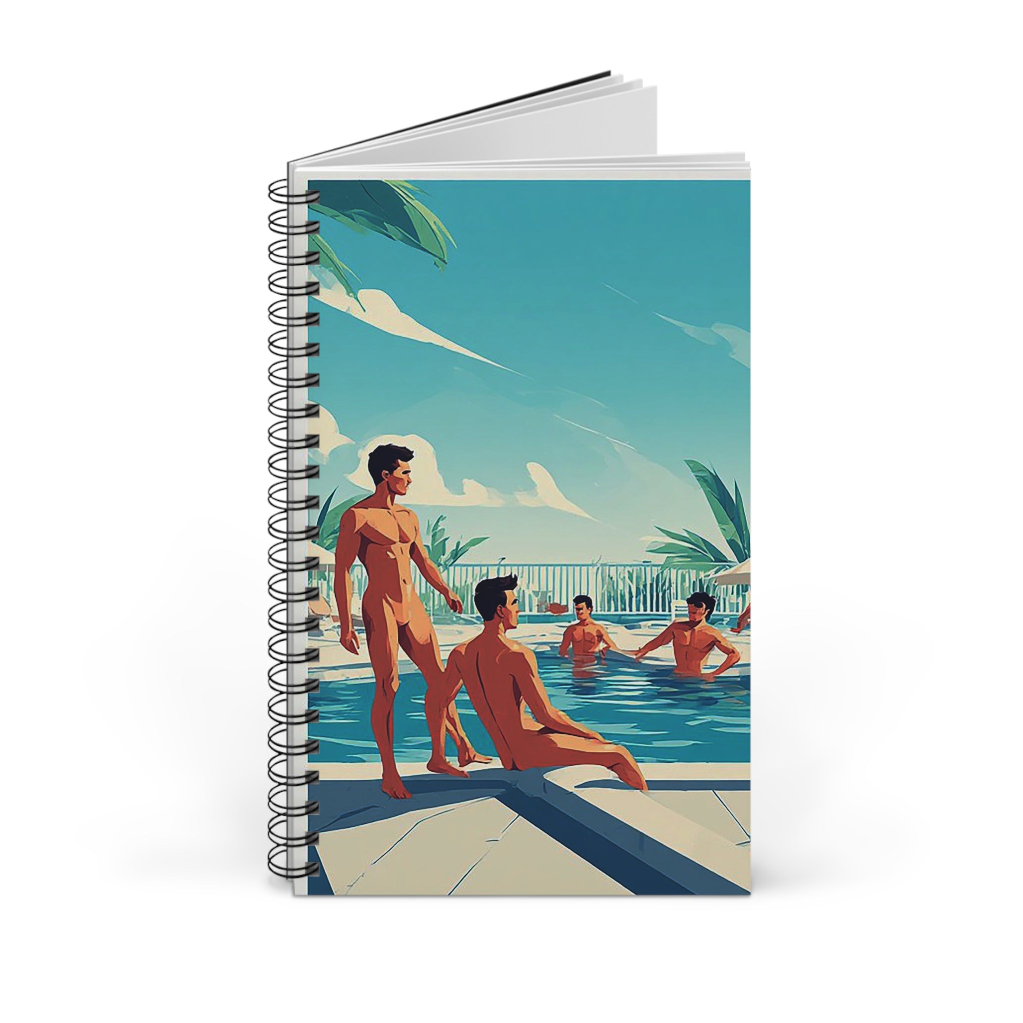 Spiral Journal — Retro Poolside Illustration Notebook