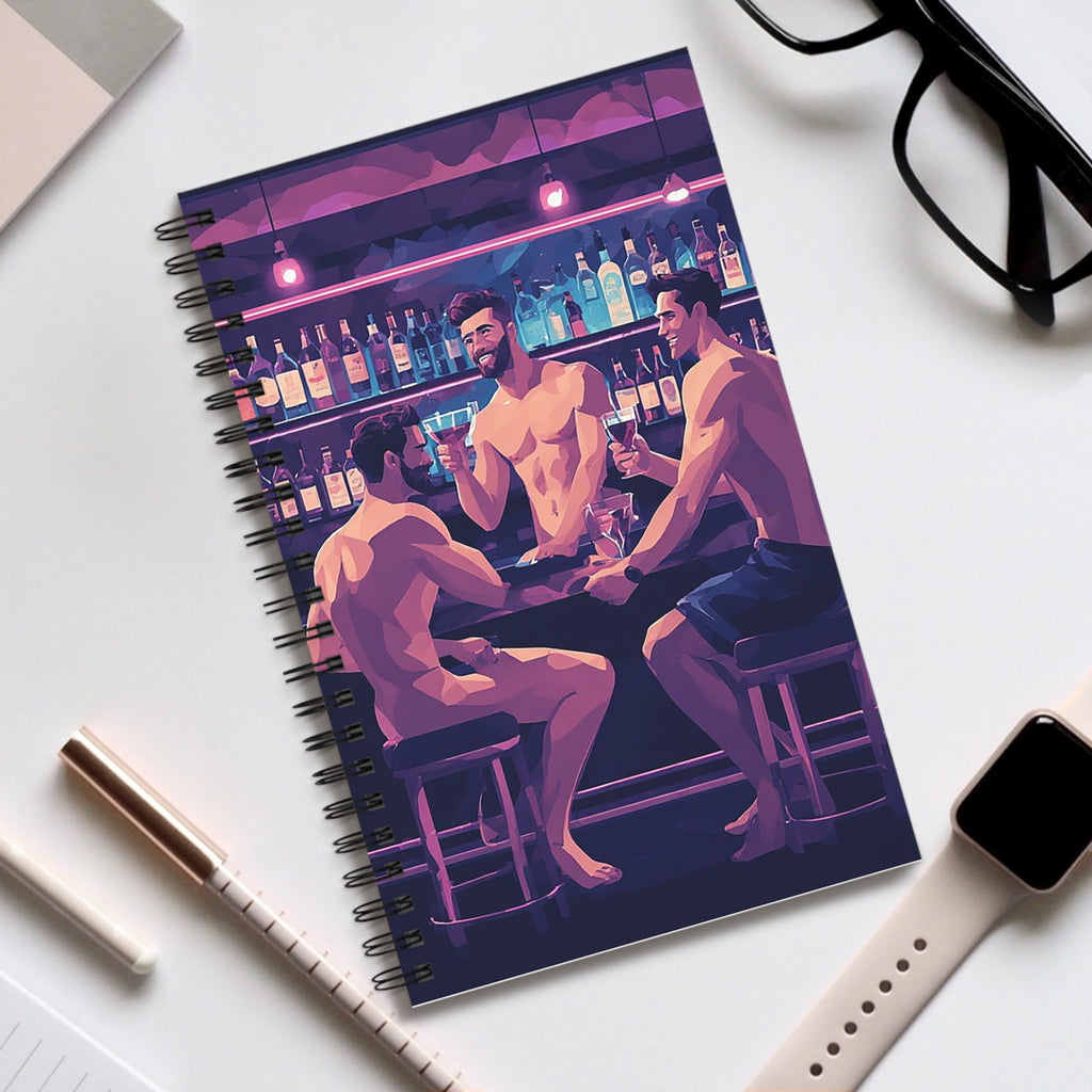Gay Bar Nights Spiral Journal — LGBTQ+ Cocktails & Friends Notebook