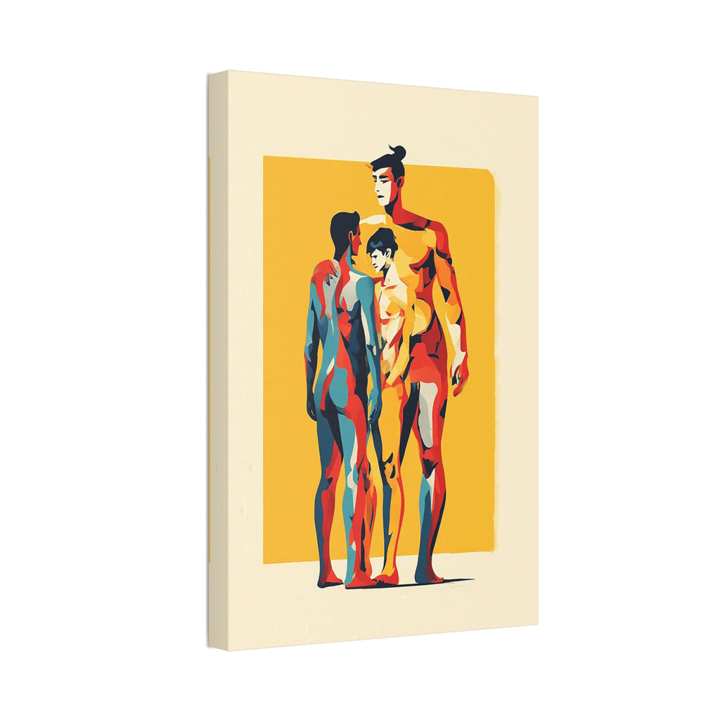 Abstract Trio Figure Canvas Stretched Art Print