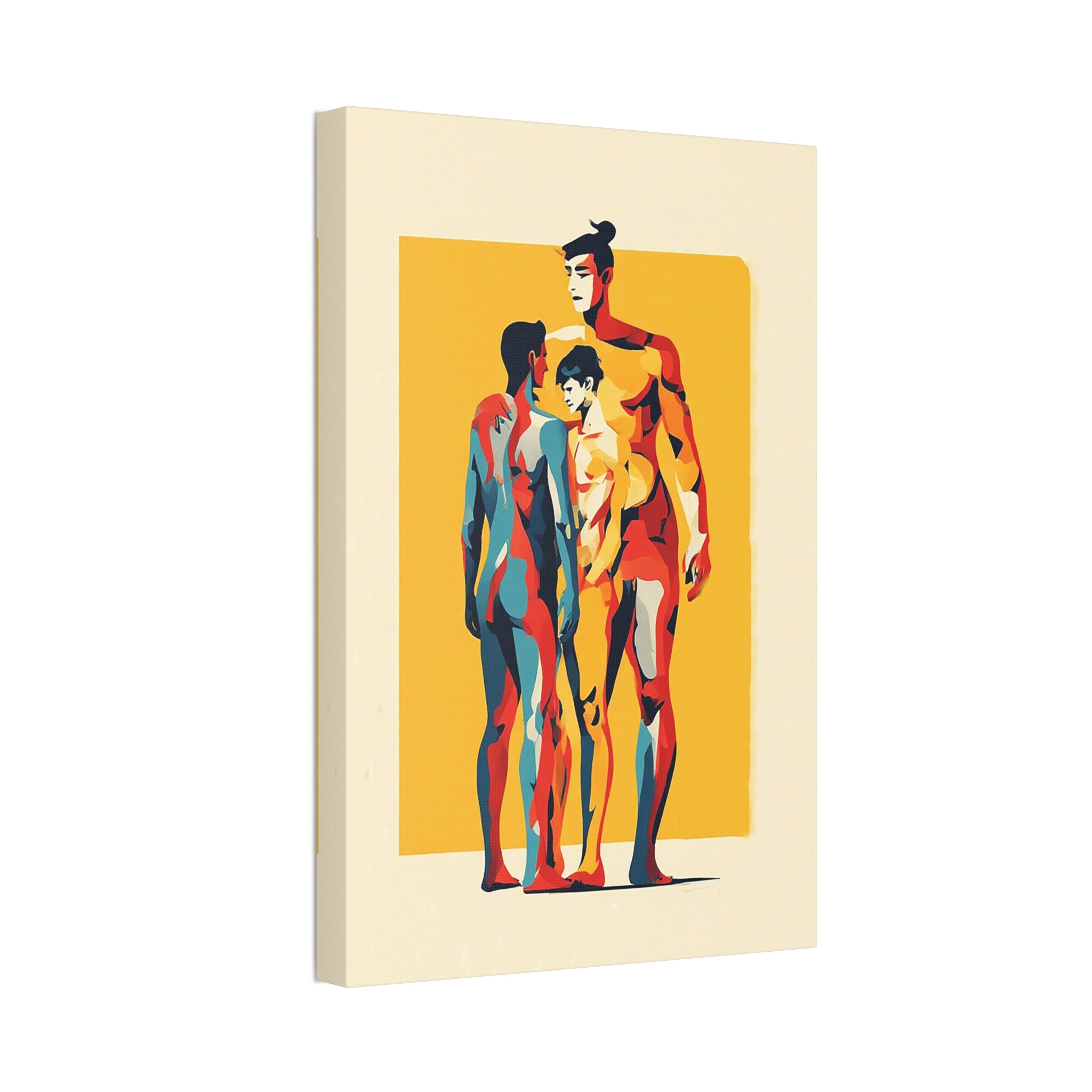 Abstract Trio Figure Canvas Stretched Art Print