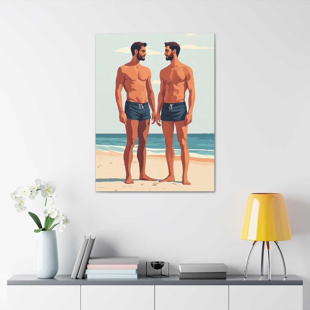 Beachside Couple Art Canvas — Stretched 1.5"