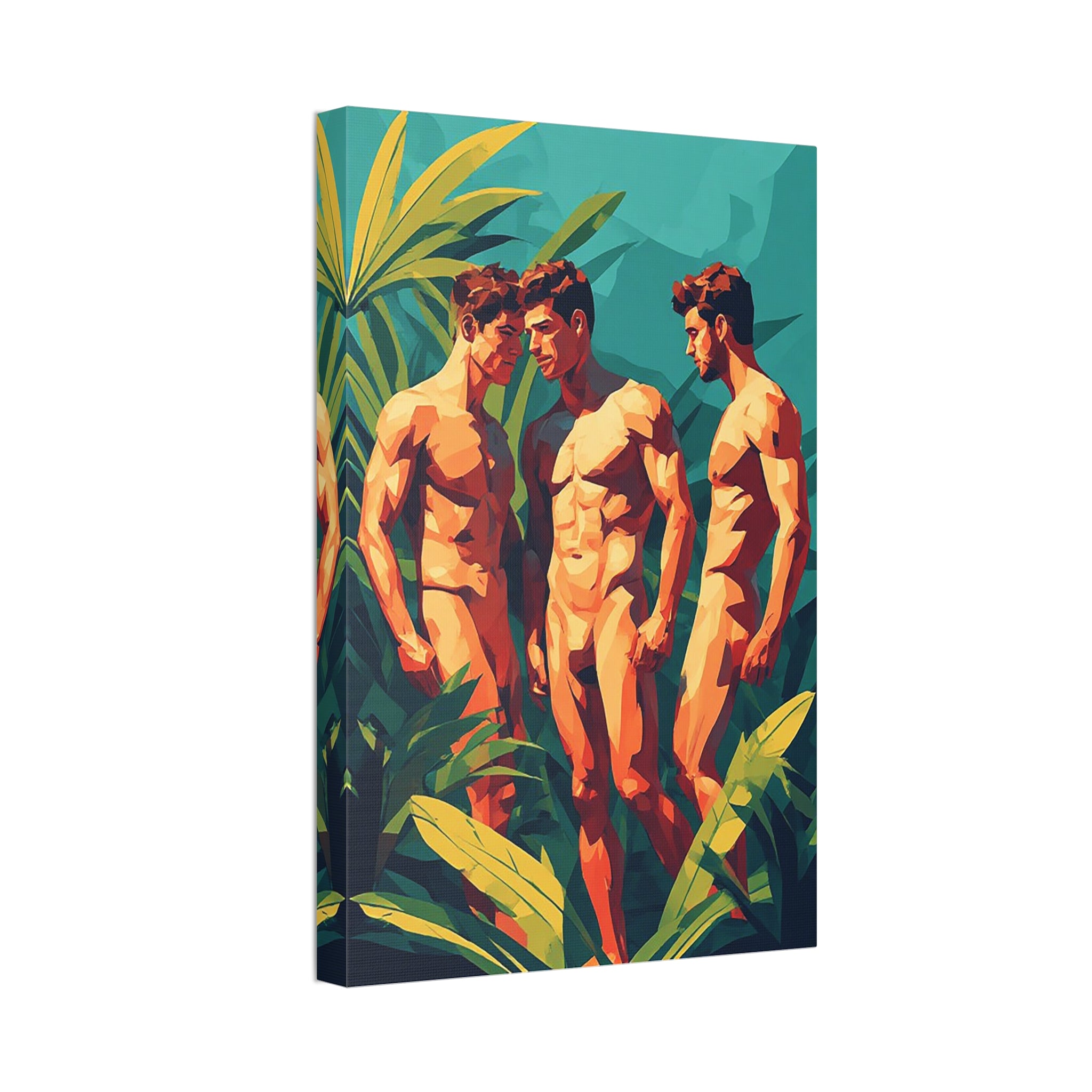 Tropical Trio Nude Art Canvas