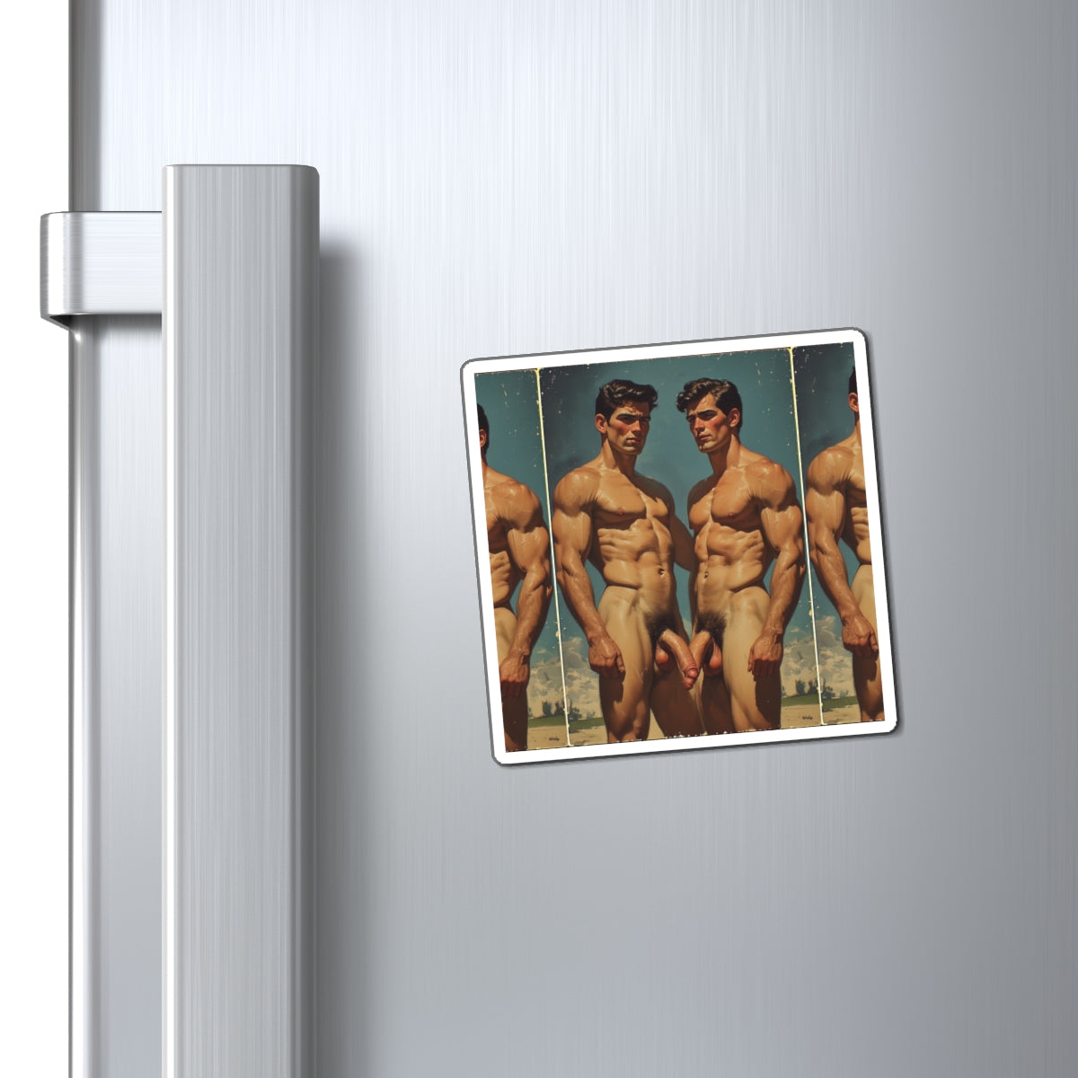 Ronny and Jeff - Twin Vintage Male Nude Art Magnet