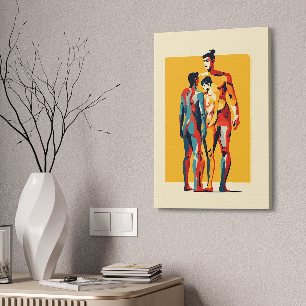 Abstract Trio Figure Canvas Stretched Art Print