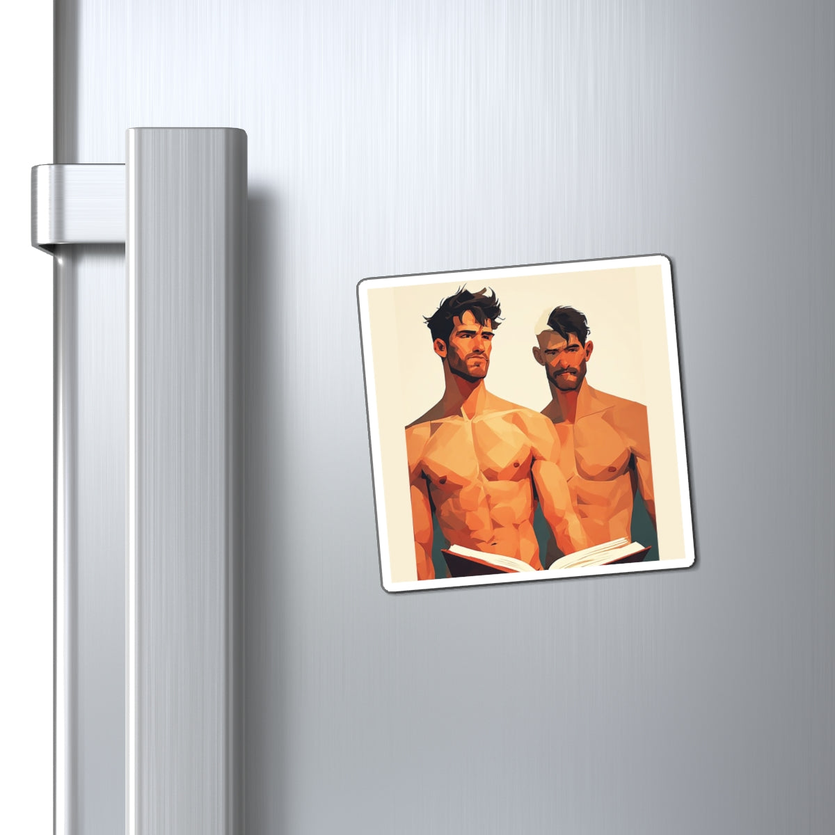 Shirtless Studs Art Magnet – Modern Male Portrait Refrigerator Magnet