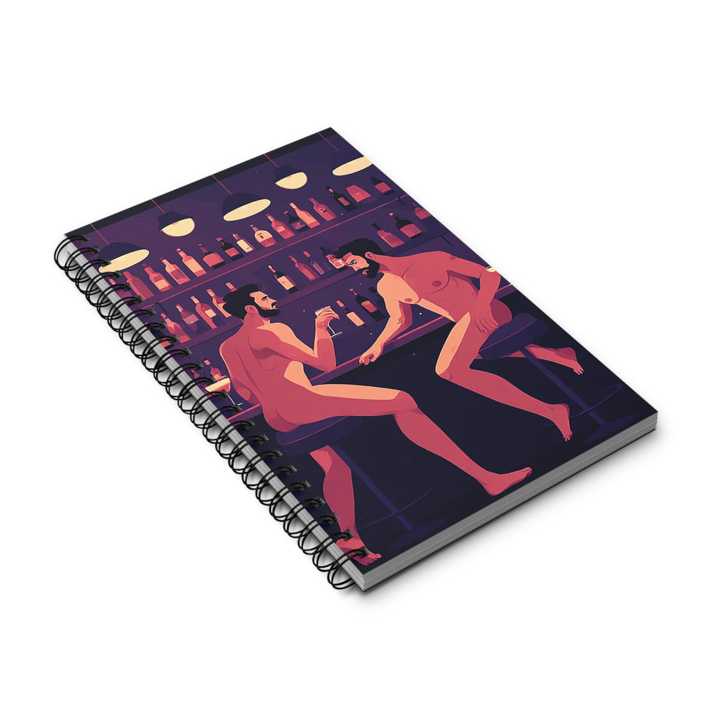Spiral Journal — Intimate Nights Gay Bar Illustration Notebook