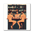 Naked Bartenders Bar Scene Magnet — Funny LGBTQ+ Refrigerator Decor