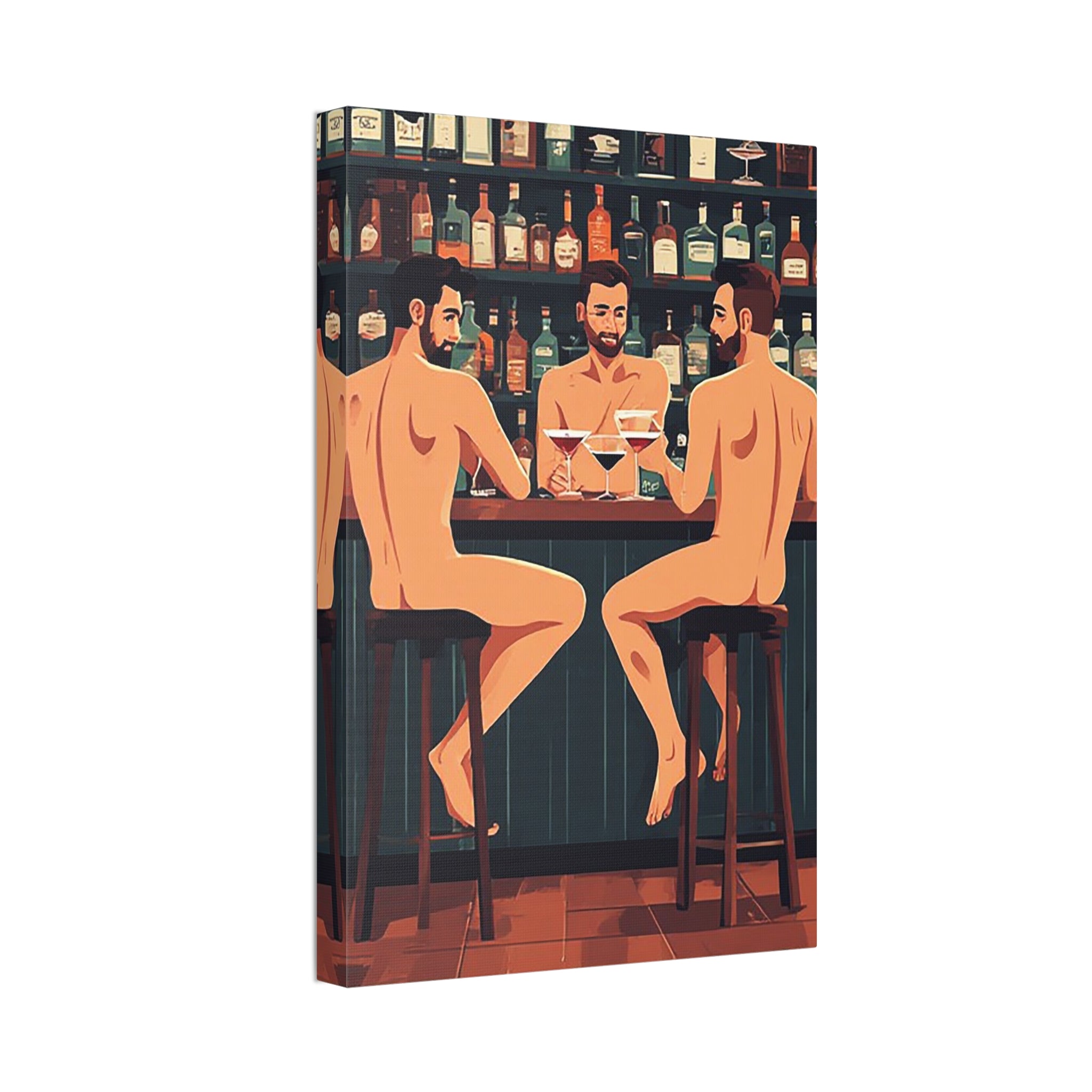 Tropical Poolside Canvas Print — Vintage Summer Resort Wall Art