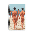 Beach Day Spiral Journal — Retro Bareback Men Illustration Notebook