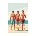 Boys at Beach Canvas Print – Vintage Summer Surf Art