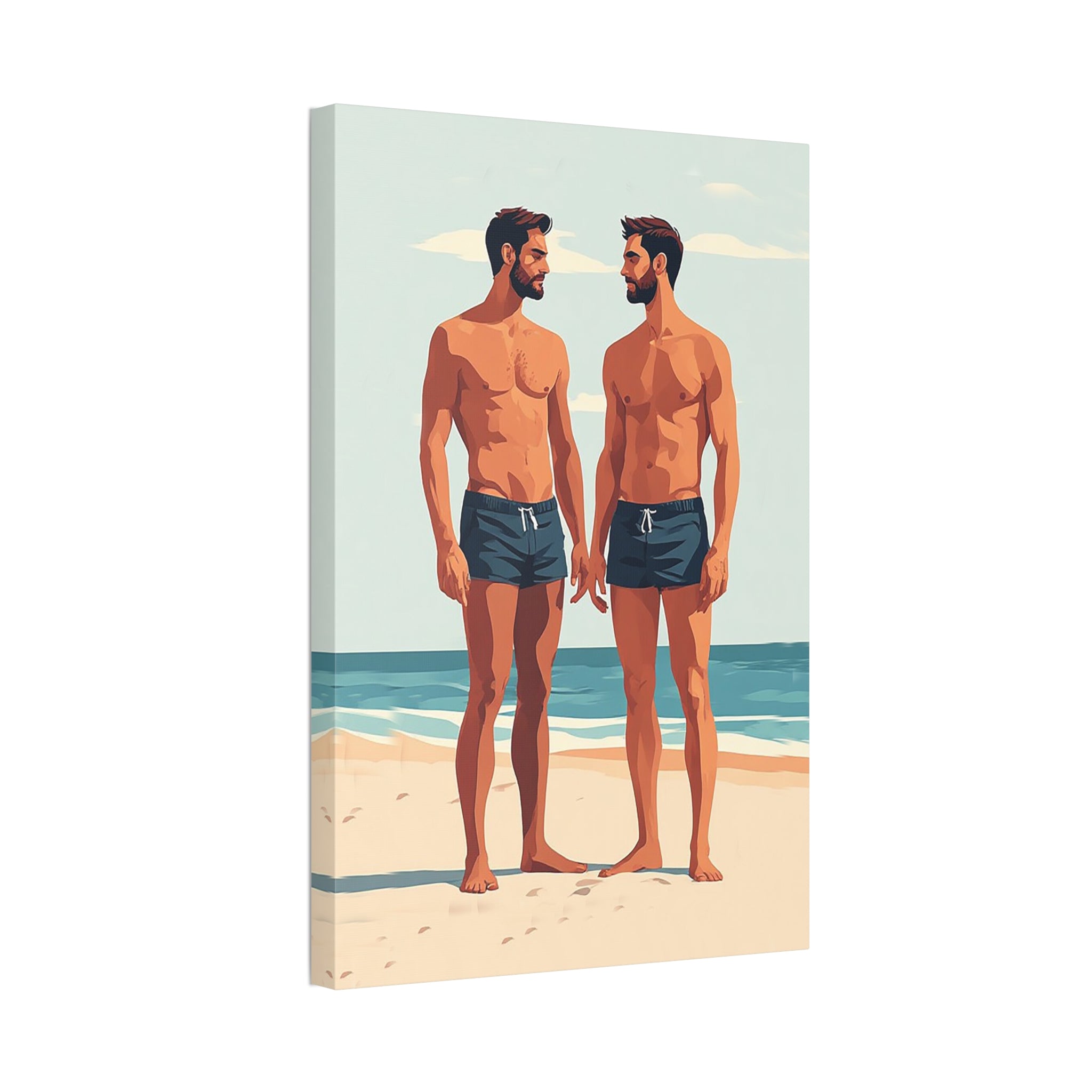 Beachside Couple Art Canvas — Stretched 1.5"