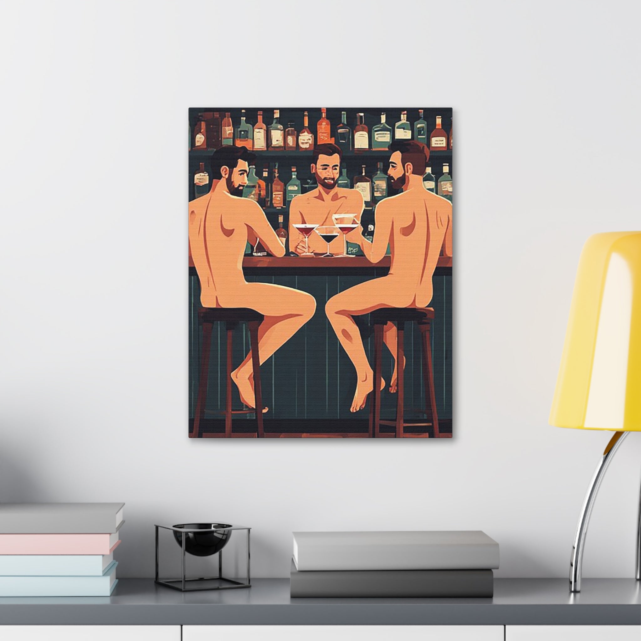 Tropical Poolside Canvas Print — Vintage Summer Resort Wall Art