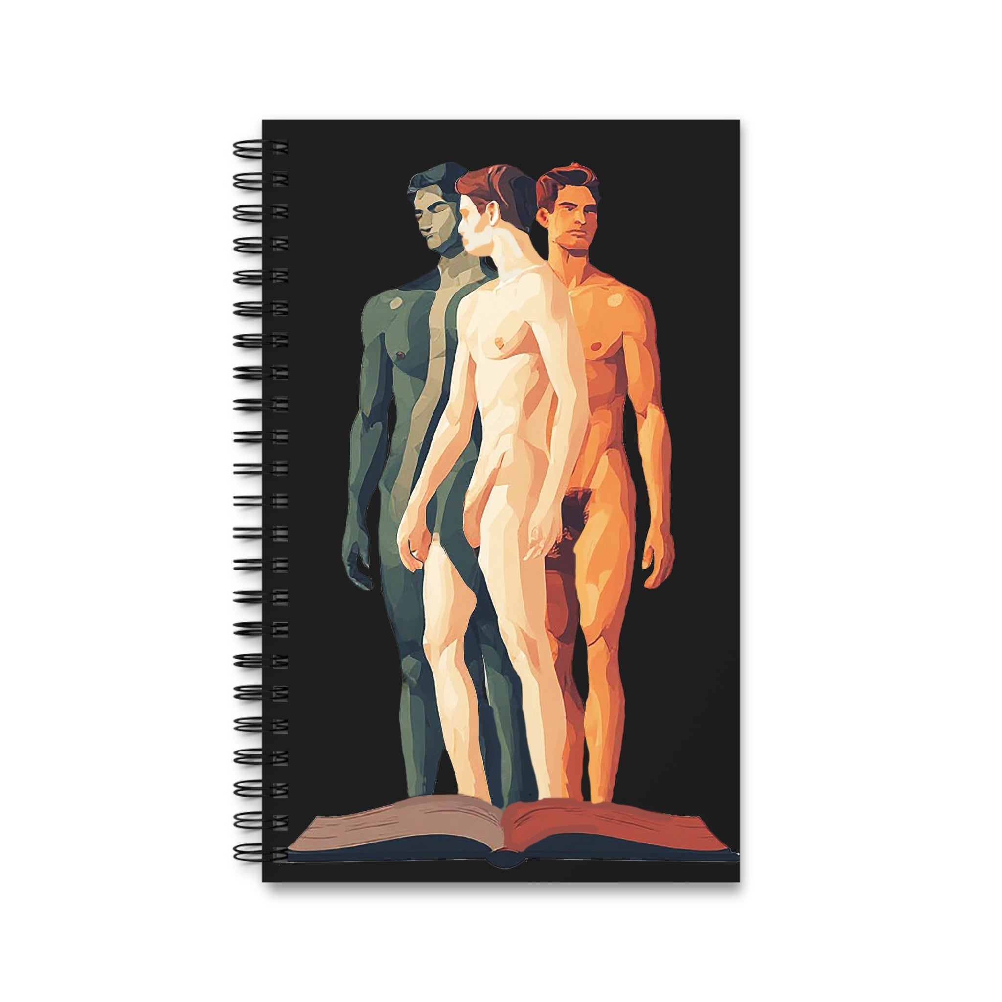 Nude Triptych Spiral Journal — Artistic Figurative Notebook for Writers & Artists