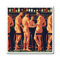 Naked Bar Scene Magnet — Retro Pop Art LGBTQ+ Fridge Decor