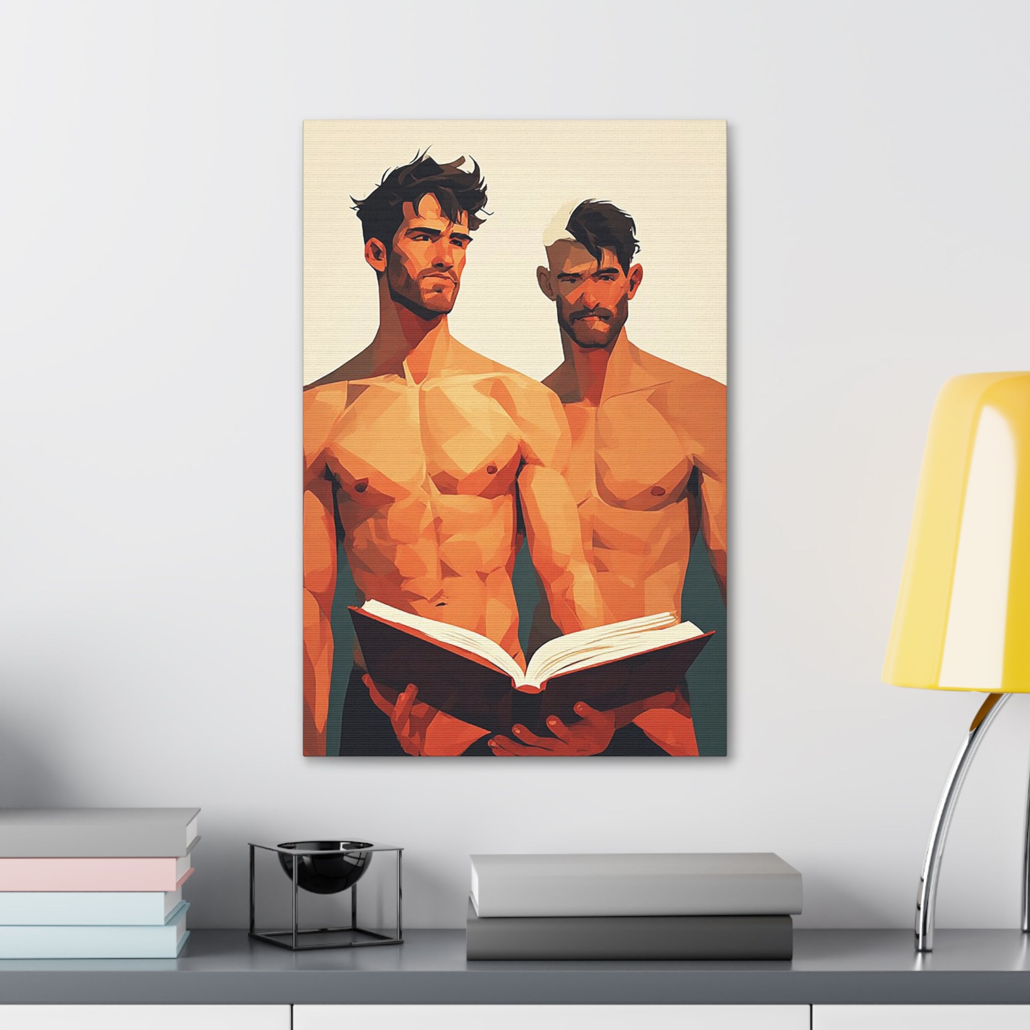 Nude Duo Reading — Stretched Canvas Art