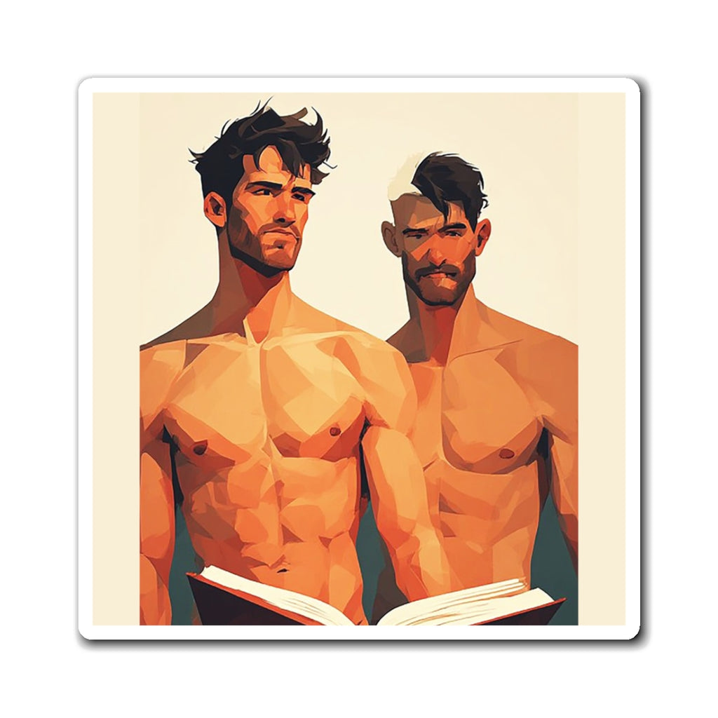 Shirtless Studs Art Magnet – Modern Male Portrait Refrigerator Magnet