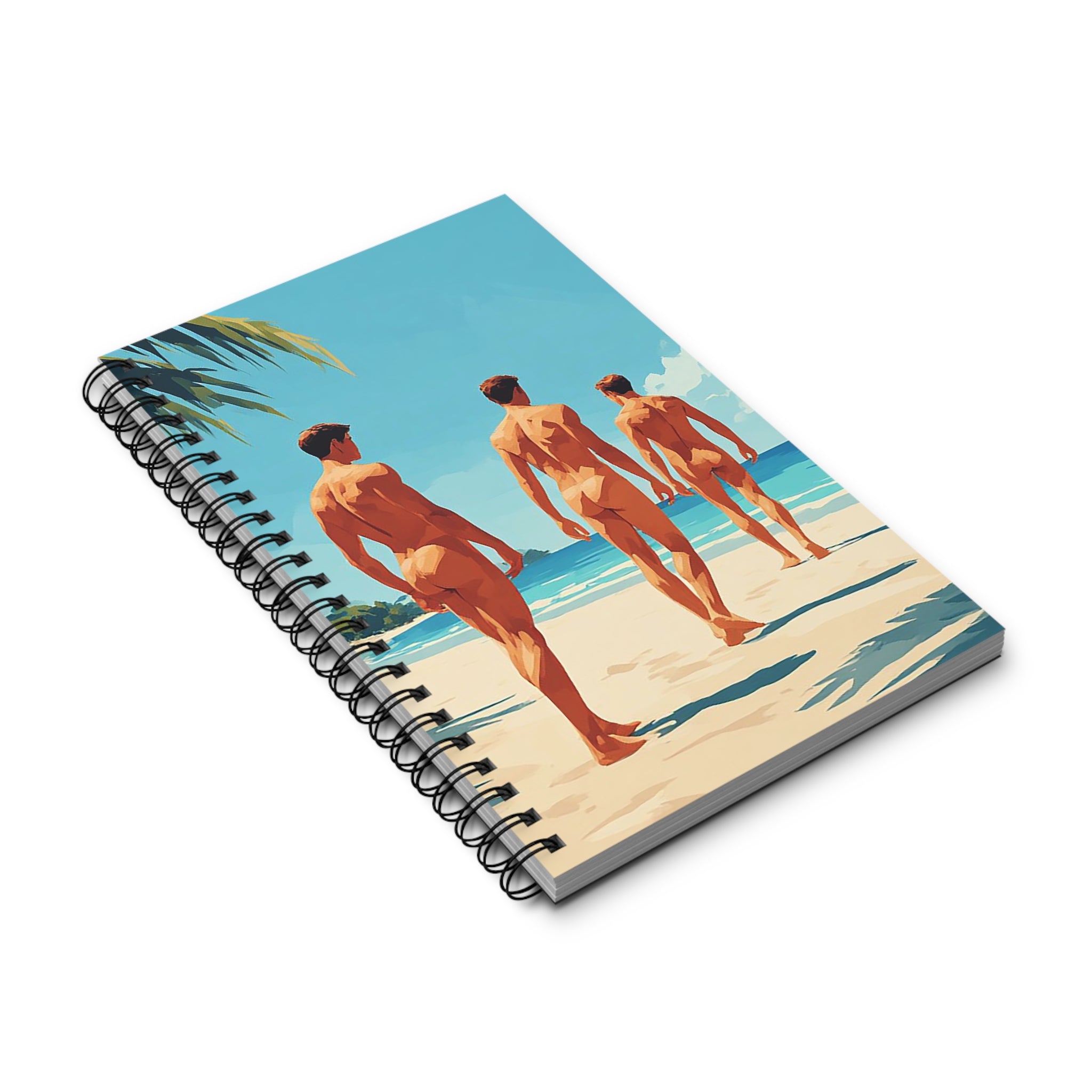 Spiral Journal — Retro Beach Walk Illustration