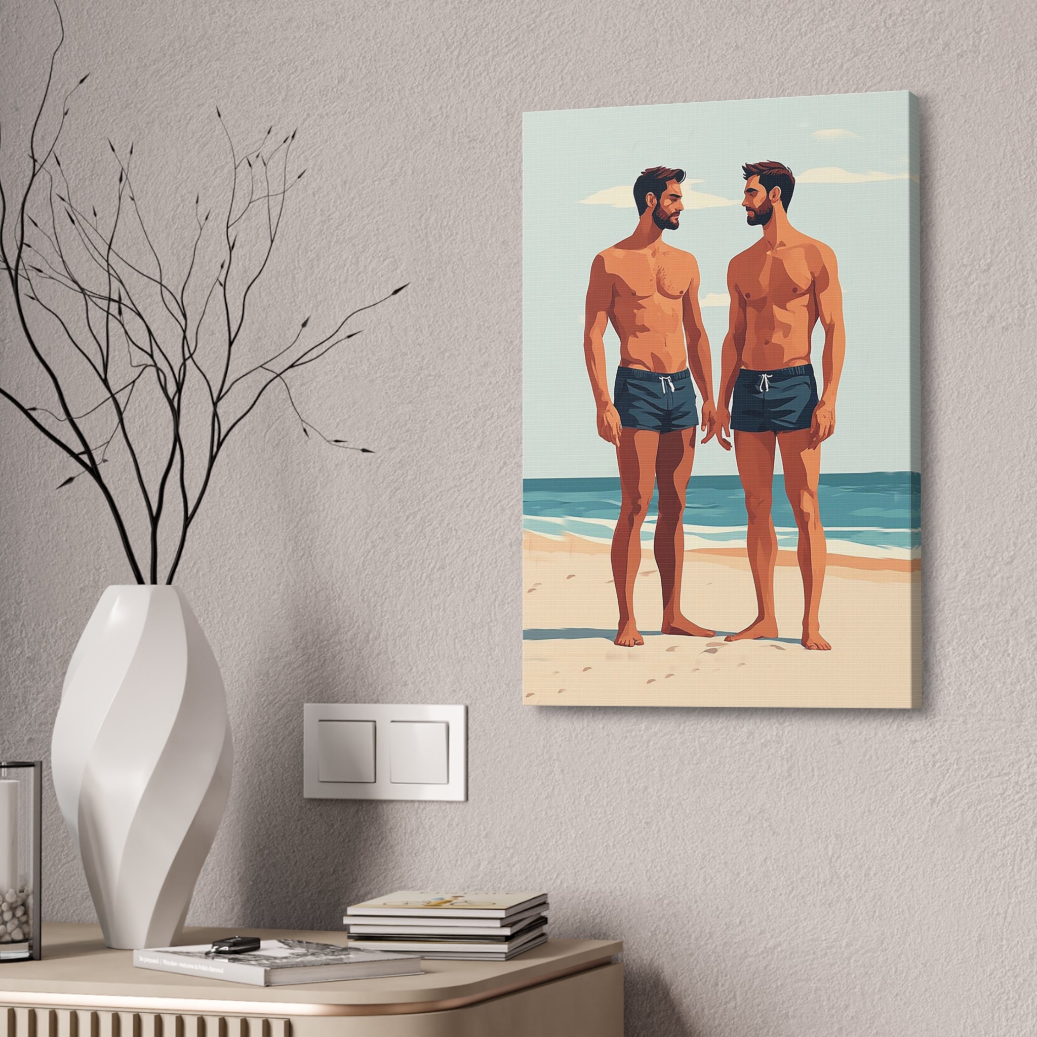 Beachside Couple Art Canvas — Stretched 1.5"